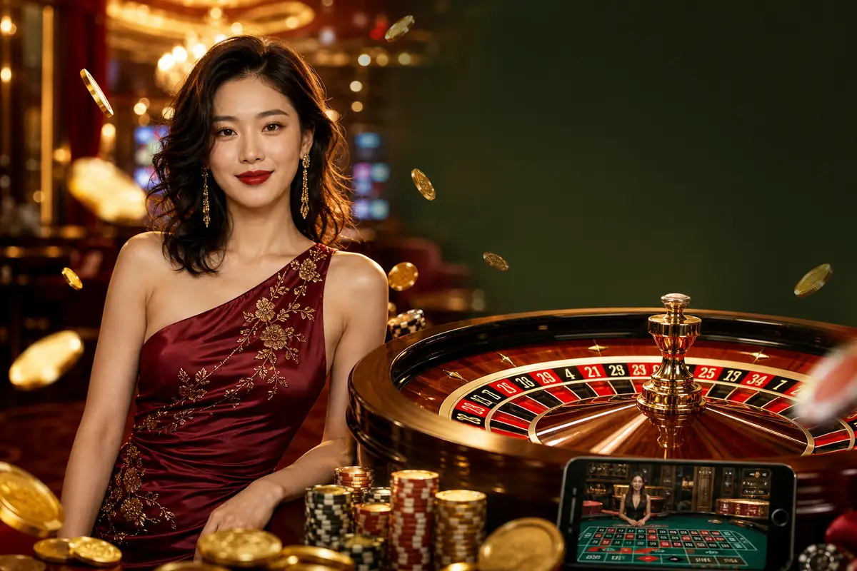 merah888 Casino suasana meja permainan langsung